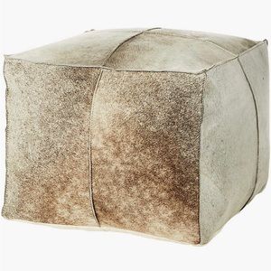 COPY - COPY - CB2 Gray Hide Pouf(s)
